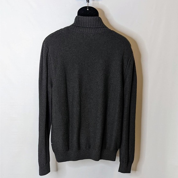 Nautica Men's Gray Cable Knit Pullover V-Neck Collard Cotton Sweater Size L NWT - Picture 2 of 6
